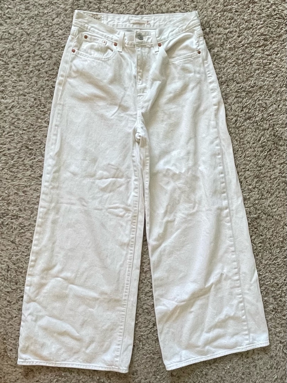 Levi's High-Rise Wide-Leg White Jeans
